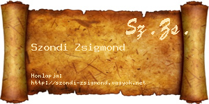 Szondi Zsigmond névjegykártya